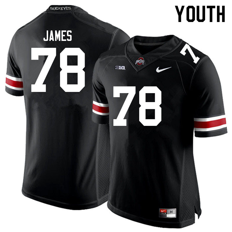 Youth #78 Jakob James Ohio State Buckeyes College Football Jerseys Sale-Black